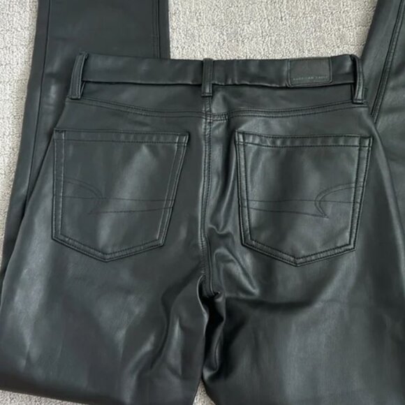 American Eagle Faux Leather Pants (90s straight) - Picture 3 of 4